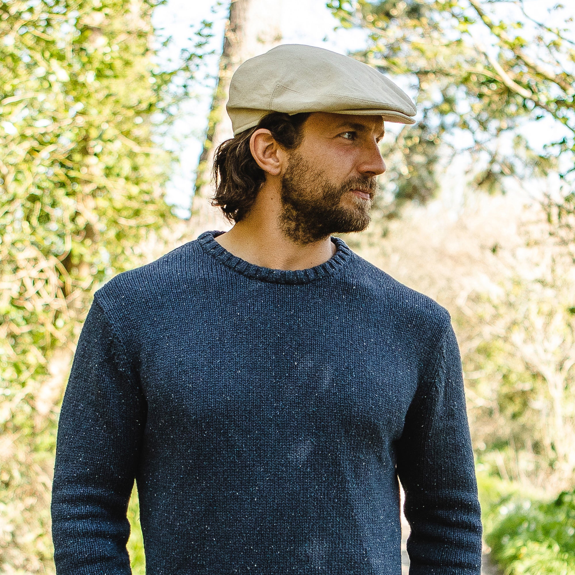 Natural Linen Flat Cap - Image 4