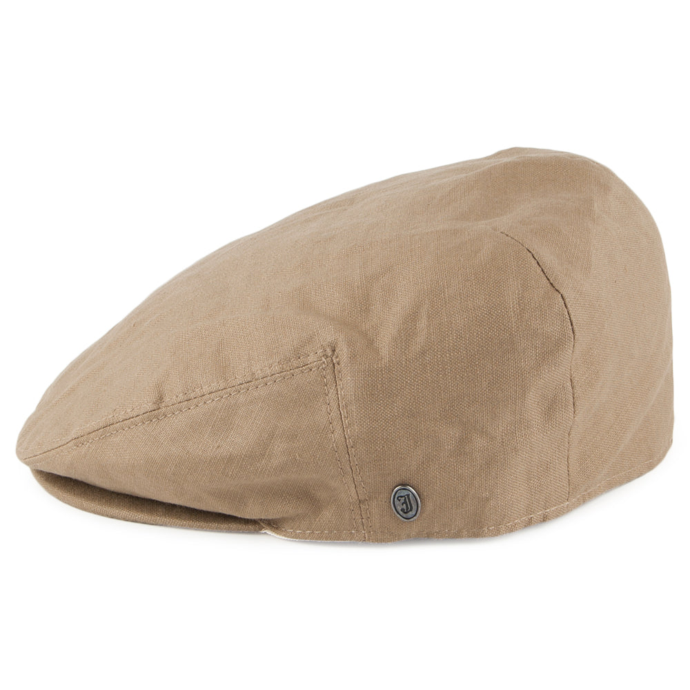 Camel Linen Flat Cap - Image 2