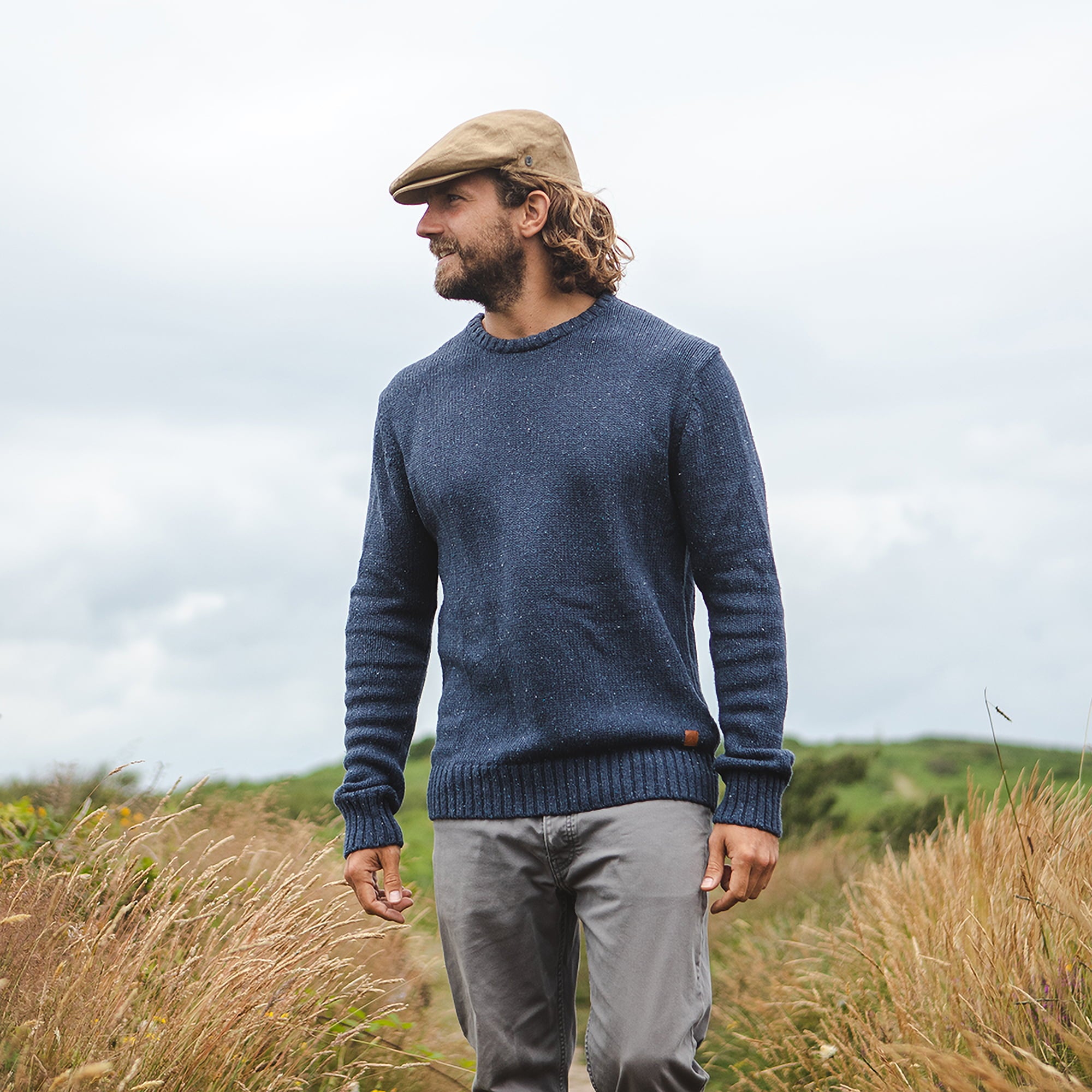 Camel Linen Flat Cap - Image 6