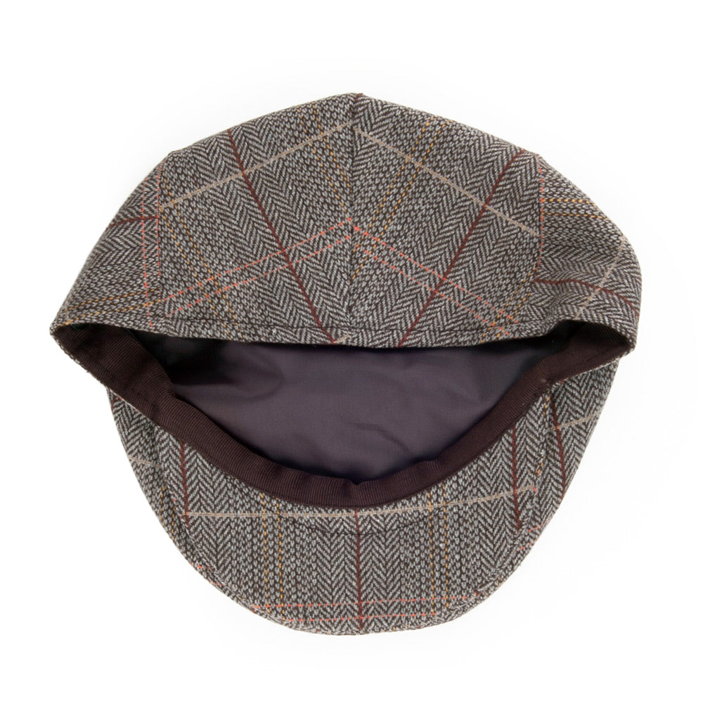 Brown-Grey Tweed Flat Cap - Image 5