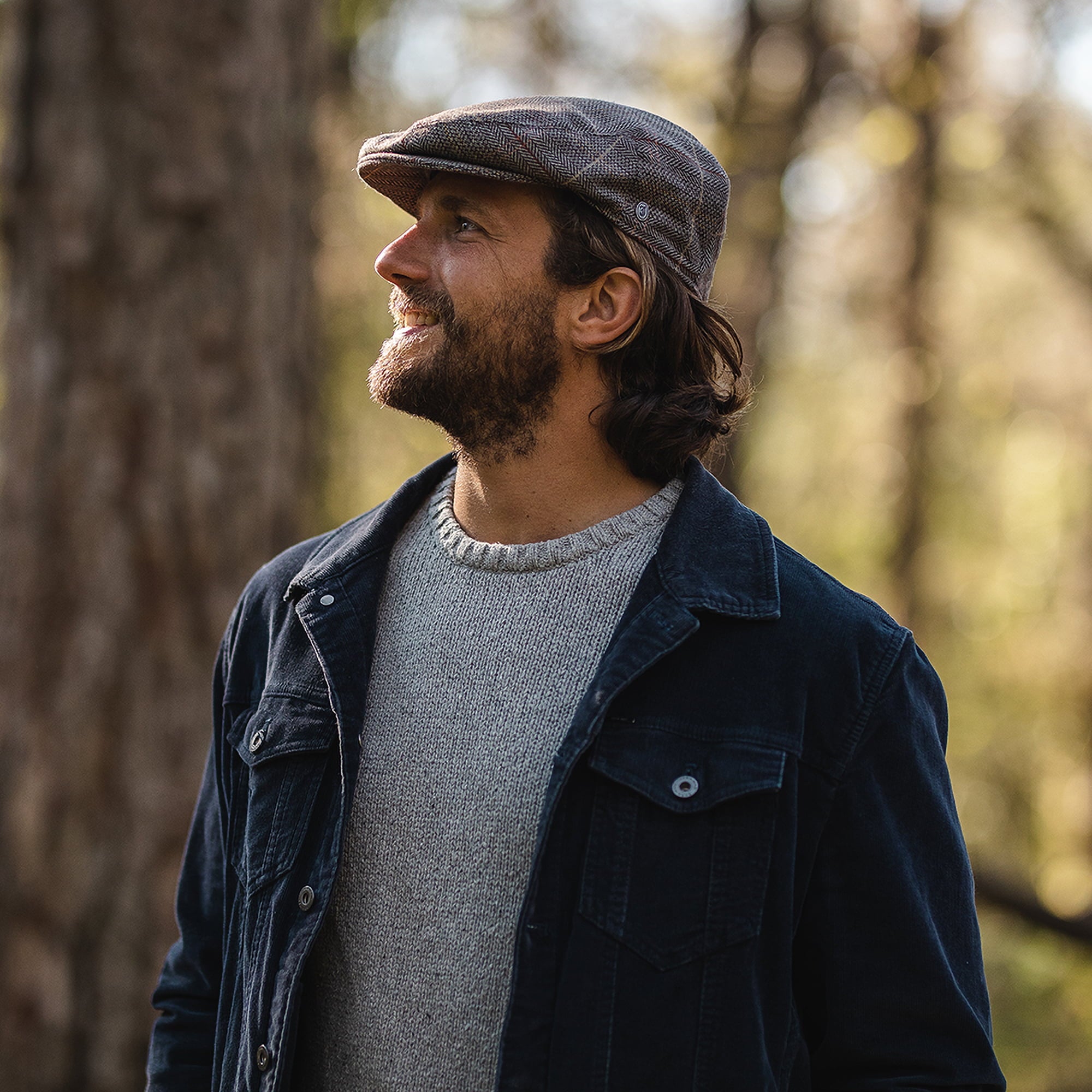Brown-Grey Tweed Flat Cap - Image 6