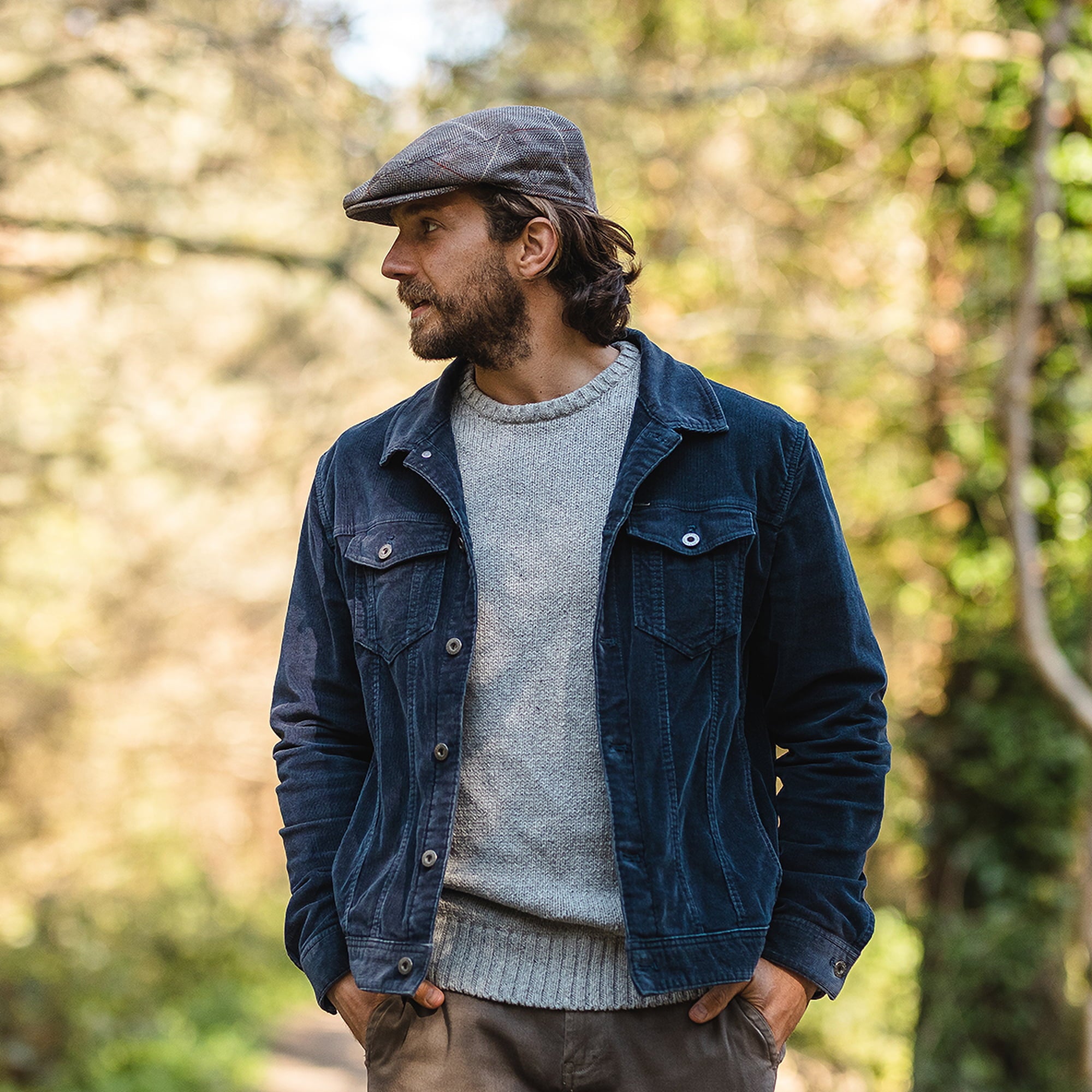 Brown-Grey Tweed Flat Cap - Image 8