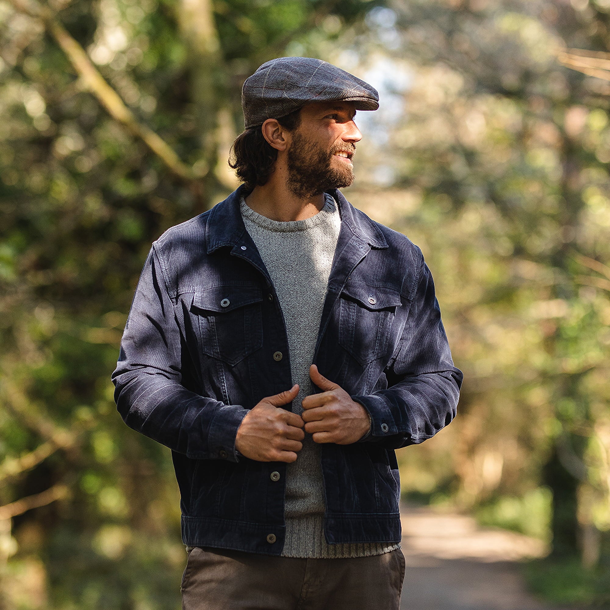 Brown-Grey Tweed Flat Cap - Image 9