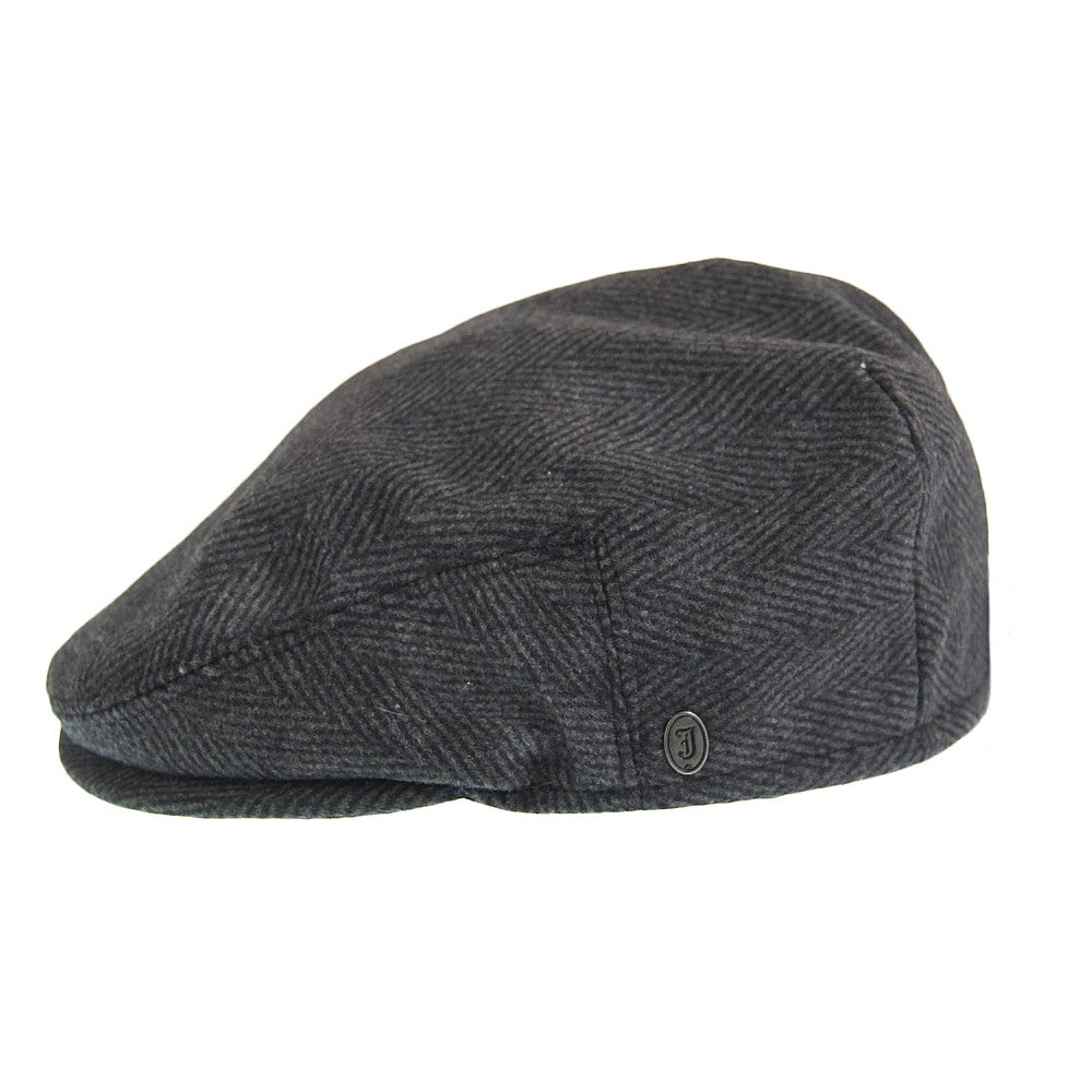 Charcoal Herringbone Flat Cap - Image 2