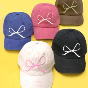 BOW RIBBON BASEBALL HAT CAP