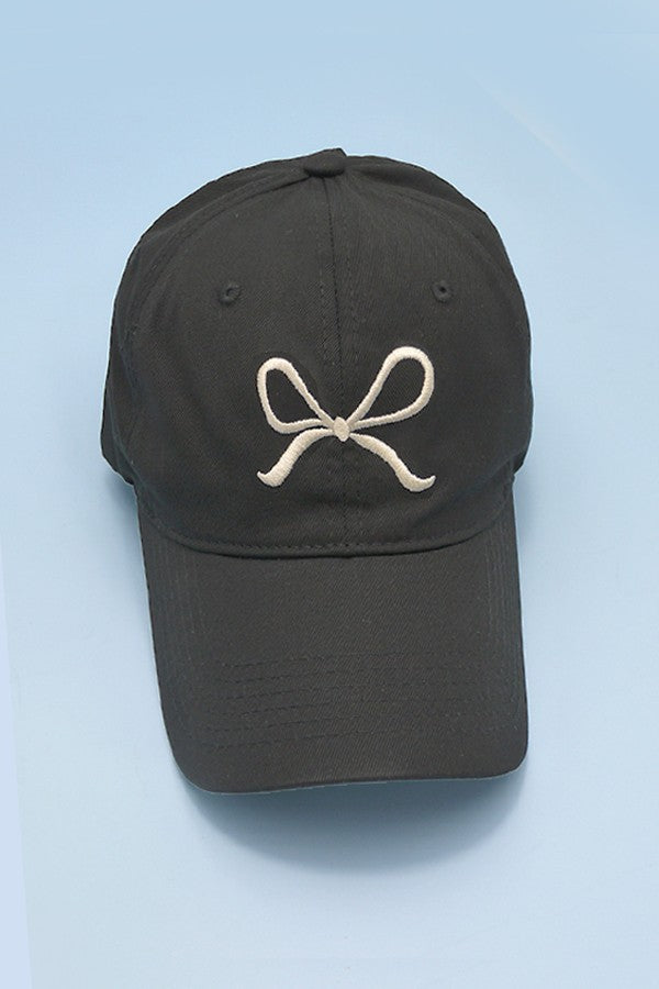 BOW RIBBON BASEBALL HAT CAP - Image 2