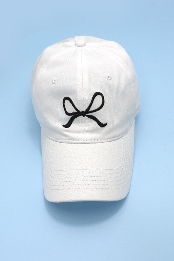 BOW RIBBON BASEBALL HAT CAP - Image 3