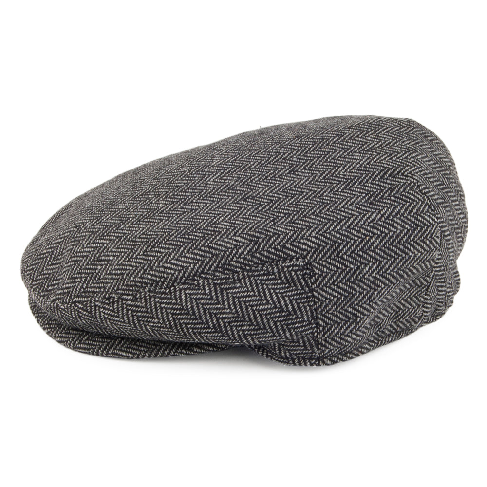 Grey Kids Herringbone Flat Cap - Image 2