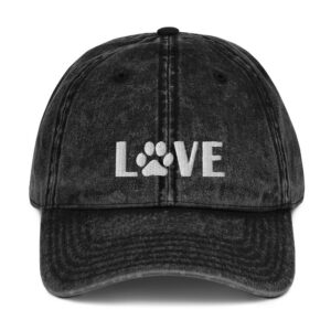 Love Cat Vintage Cotton Twill Cap | Perfect gift for the cat lover in your family!| Multiple Hat Colors Available